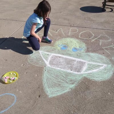 Chalk art for Virtual Camporee logo