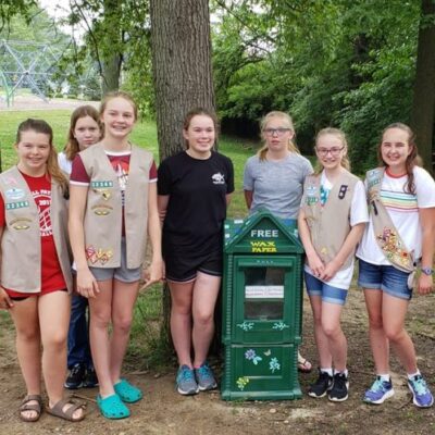 Girl Scouts with free wax paper container