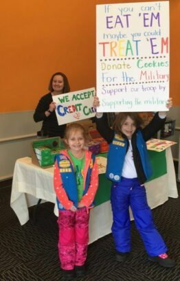 Daisy Scouts at Cookie Booth