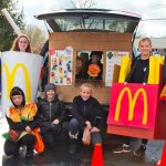 Girl Scout troop as McDonald's drive through for Trunk or Treat